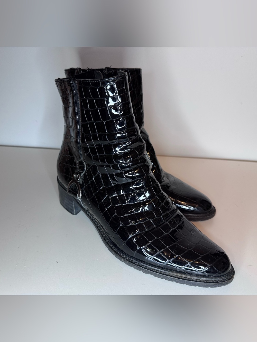 Arnold Churgin Patent Leather Ankle Boots, like new!!